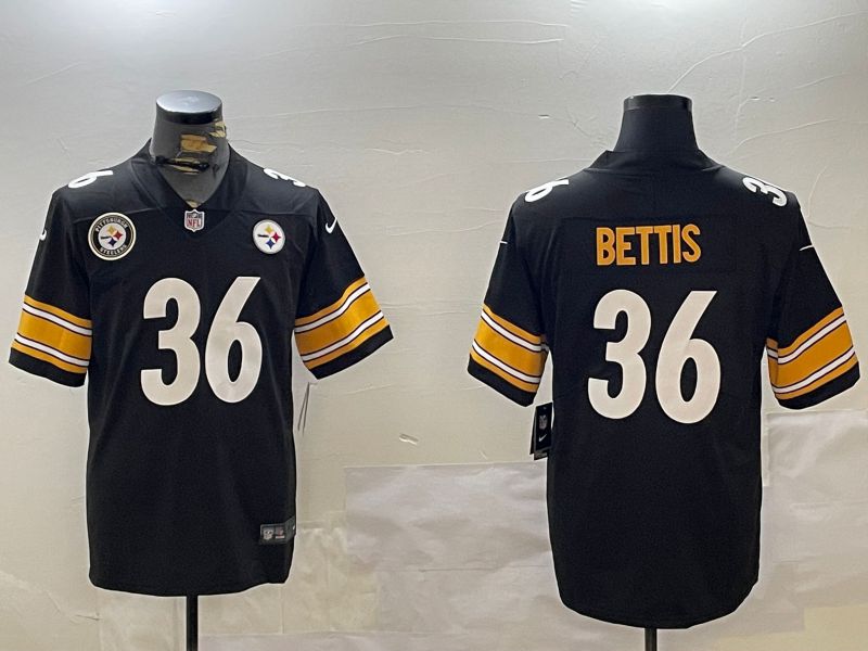 Men Pittsburgh Steelers #36 Bettis Black 2024 Nike Limited NFL Jersey style 2->kansas city royals->MLB Jersey